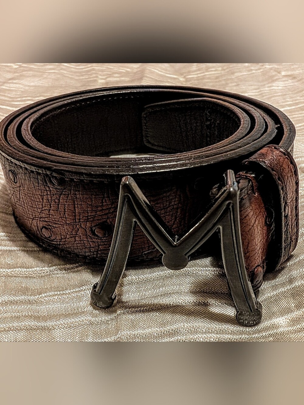 Mezlan Genuine Ostrich Belt 38